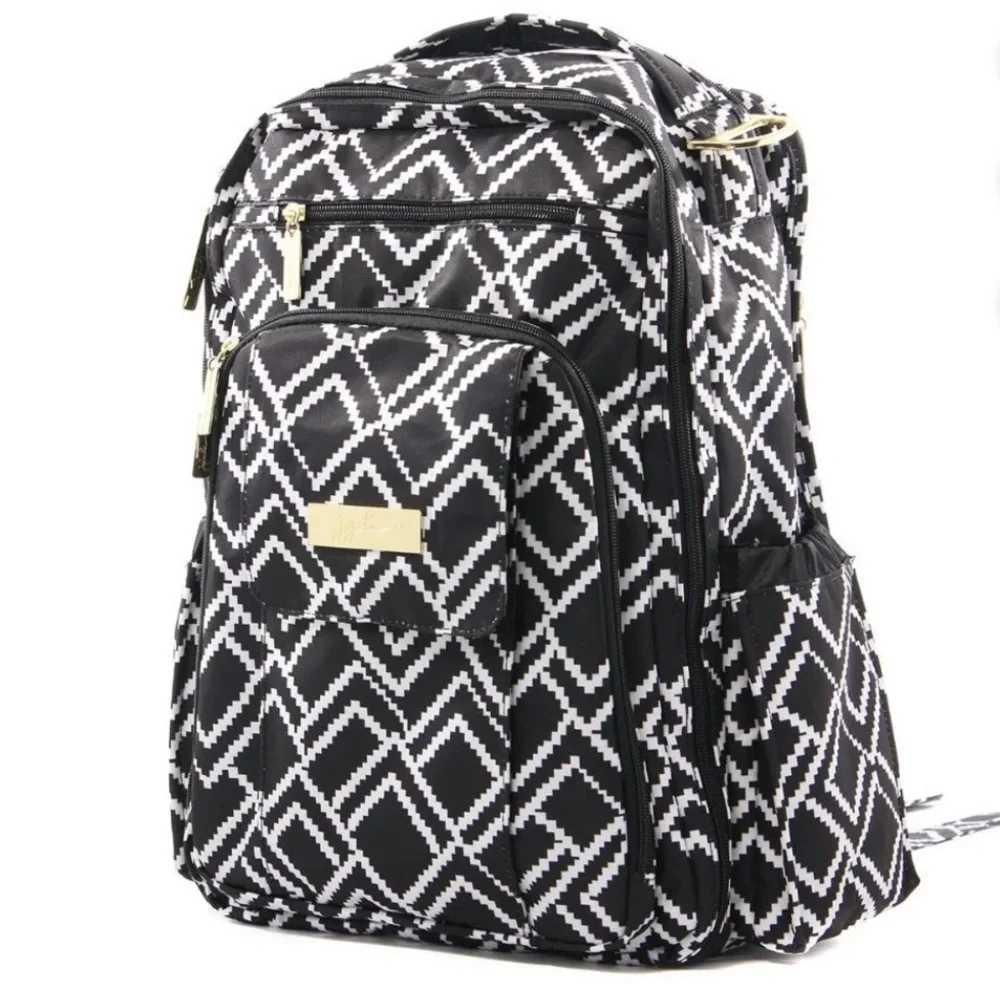 JUJUBE Be Right Back Diaper Bag Backpack - My Empress Black & White